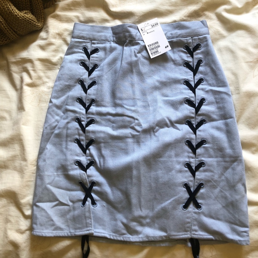 Baby blue laced skirt!
